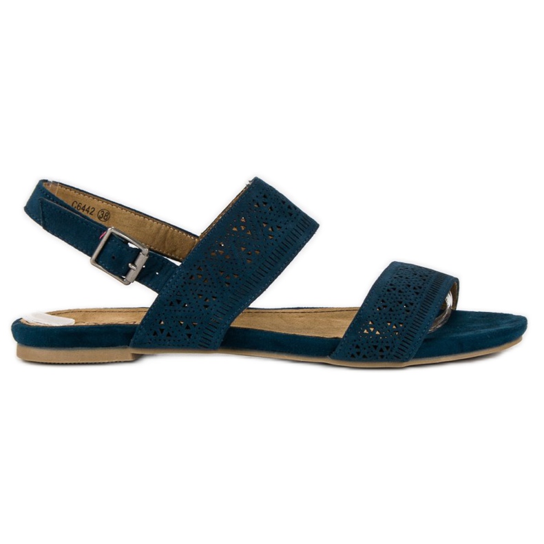 Corina Suede flat sandals blue