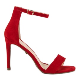 Seastar Suede sandals on a high heel red Seastar Suede sandals on a high heel red