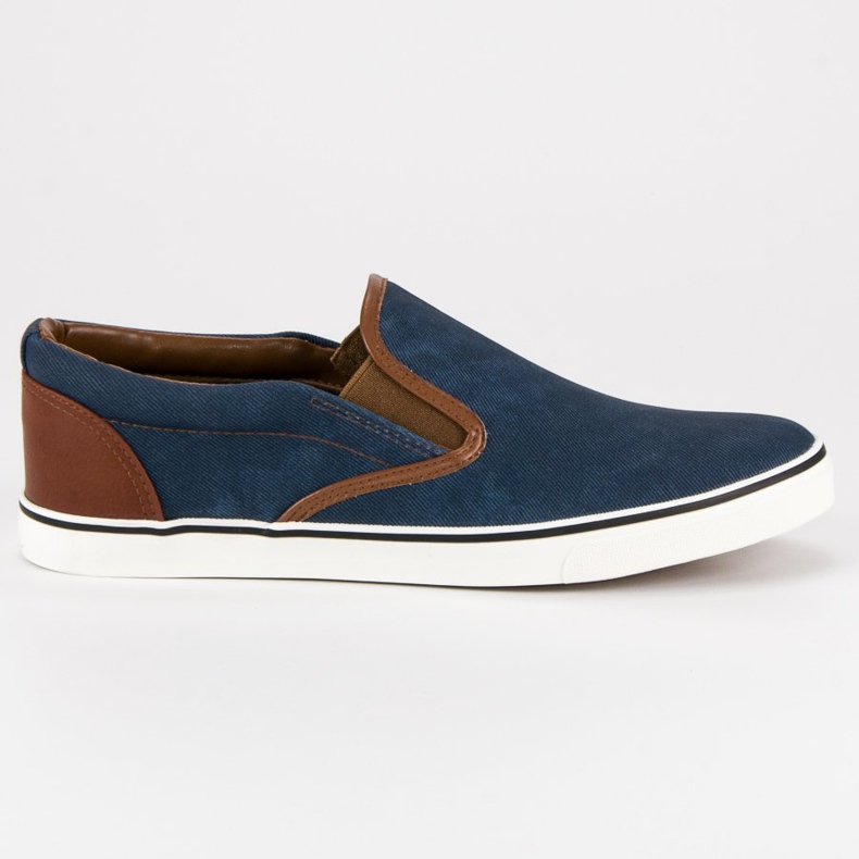SDS Casual men's slipony brown blue navy blue