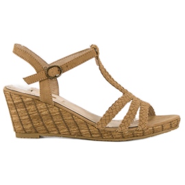 Corina Comfortable wedge sandals brown