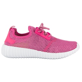 Openwork pink sneakers