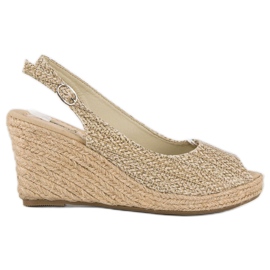 Beige wedge espadrilles