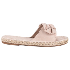 Suede espadrilles flip-flops brown Suede espadrilles flip-flops brown