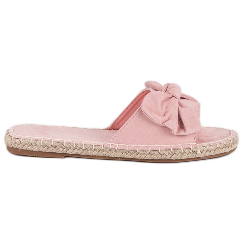 Suede espadrilles flip-flops pink