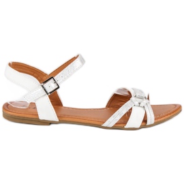 L. Day White flat sandals
