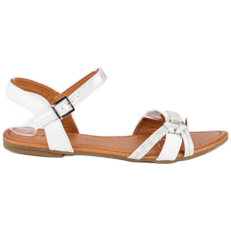 L. Day White flat sandals
