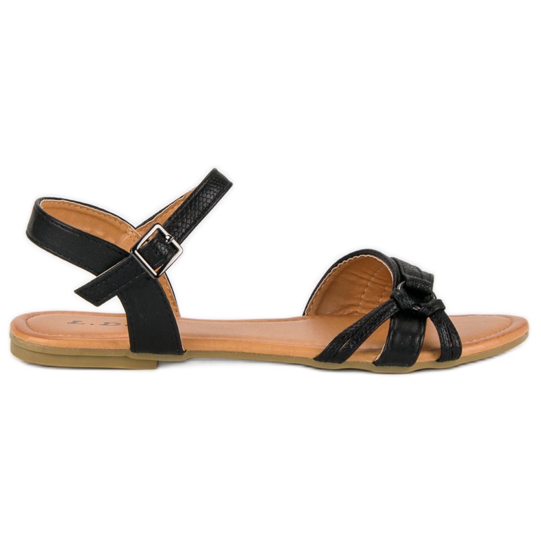 L. Day Black flat sandals