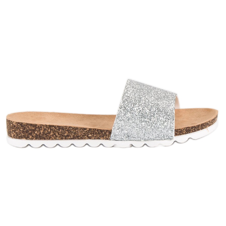 Sixth Sense Women's glitter slippers grey