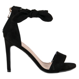 Bestelle Suede zip-up sandals black