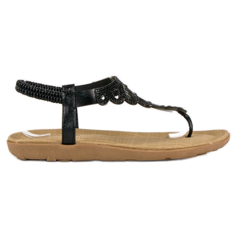 Abloom Elegant flip-flops with an elastic band black