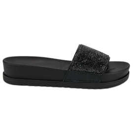 Stylish black slippers