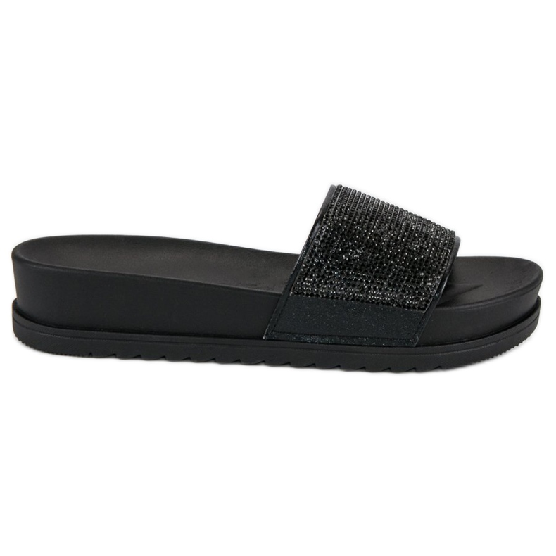 Stylish black slippers