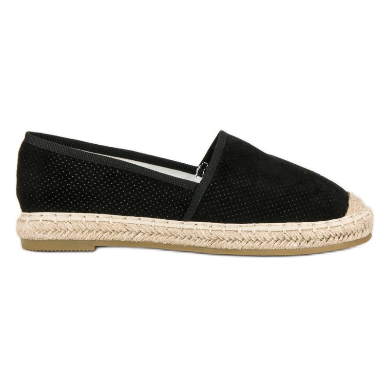 Bestelle Openwork black espadrilles