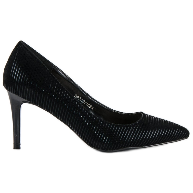 Filippo Black high heels with a pattern