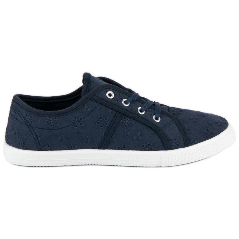 Blue textile sneakers navy blue