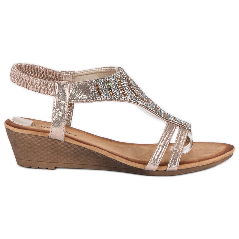 Flyfor Golden wedge sandals