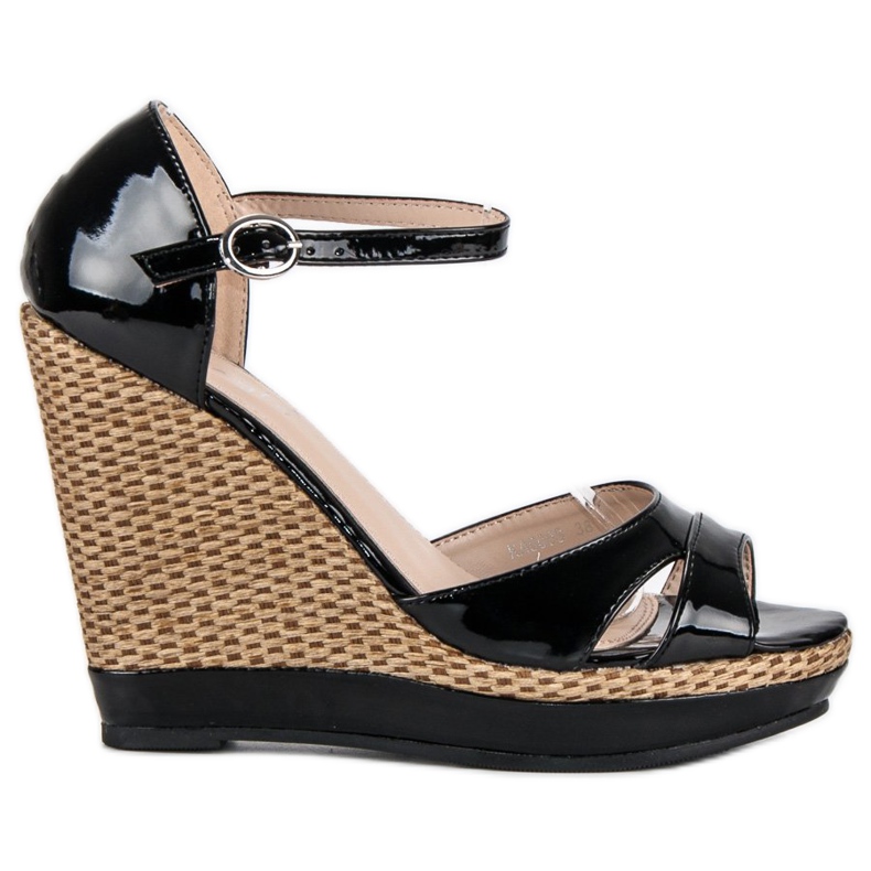 Kayla Black lacquered wedge sandals