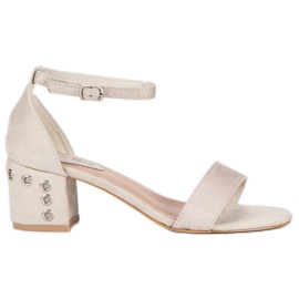 Nio Nio Suede sandals on a post brown