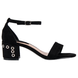 Nio Nio Suede sandals on a post black