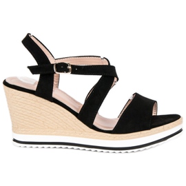 Anesia Paris Black wedge sandals