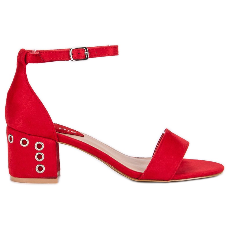 Nio Nio Suede sandals on a post red