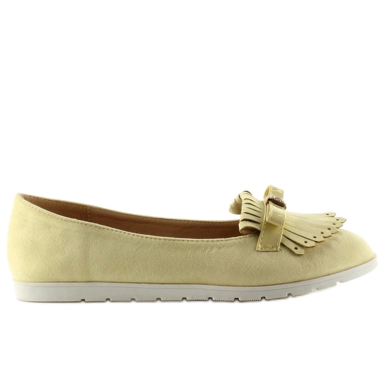Pastel loafers with T261 Yellow fringes