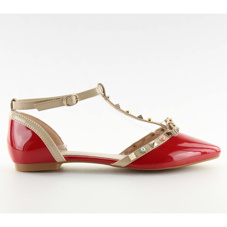 Ballerinas with studs red DM29P red