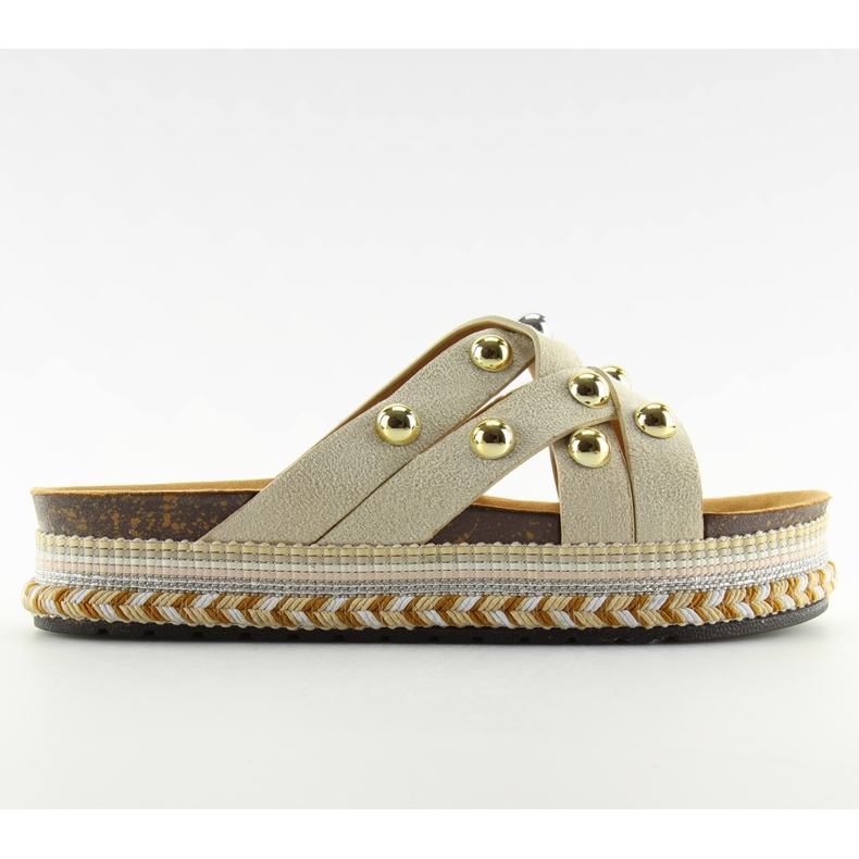 BV-418 Beige beige espadrilles slippers