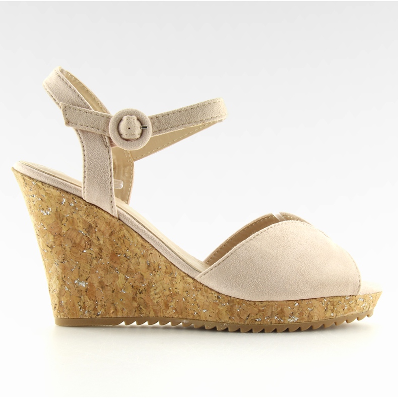 Beige wedge sandals 3811-13 beige