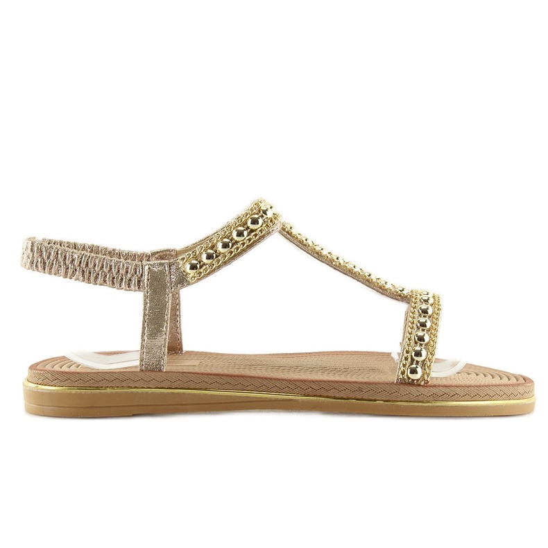 Women's golden sandals S37-san LT.GOLD