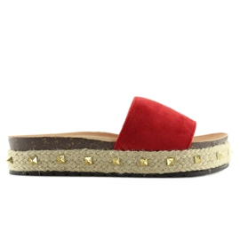 Red LS51 Red espadrilles slippers Red LS51 Red espadrilles slippers