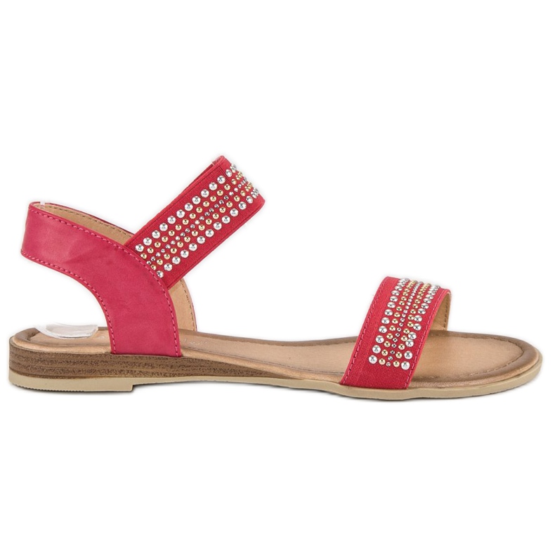Super Mode Red sandals with an elastic band