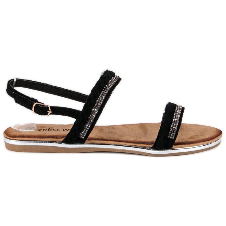 Super Me Comfortable suede sandals black Super Me Comfortable suede sandals black