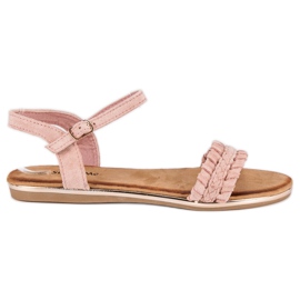 Super Me Suede flat sandals pink
