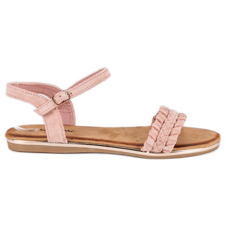 Super Me Suede flat sandals pink