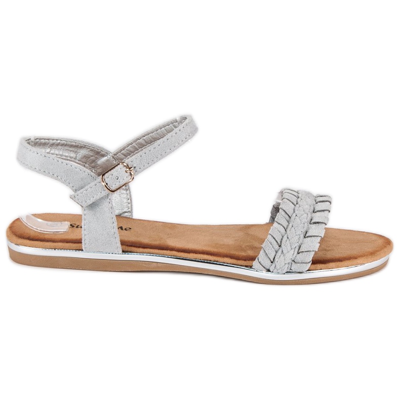 Super Me Suede flat sandals grey