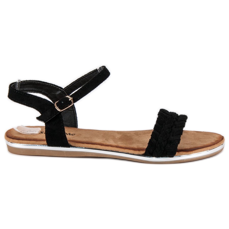 Super Me Suede flat sandals black
