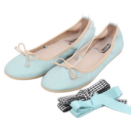 Ballerinas with double ribbon 1193 Blue