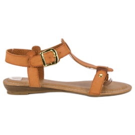 Comfortable camel sandals brown