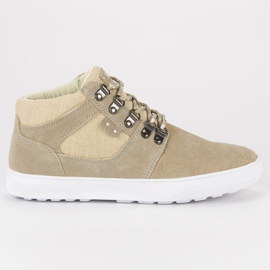 Invito Leather sneakers above the ankle beige