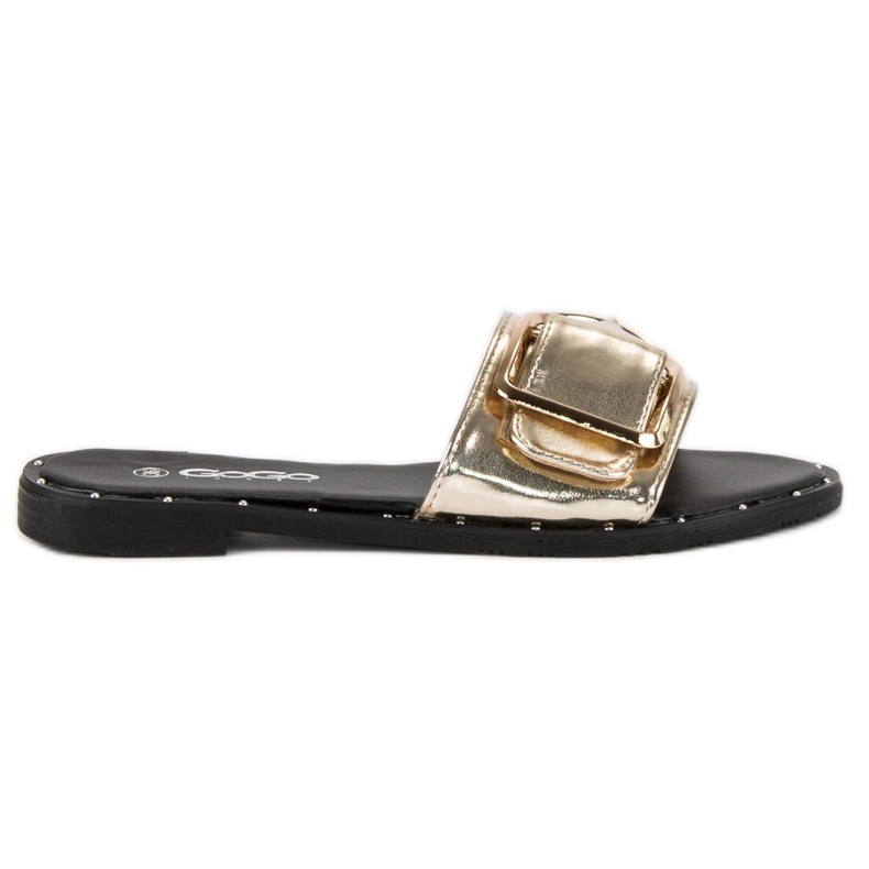 Gogo Women's golden slippers black yellow