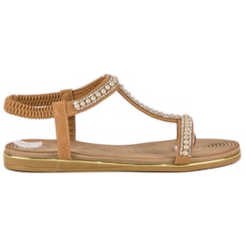 Juliet Camel flat sandals brown