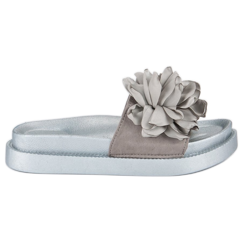 Seastar Flowers women's slippers grey