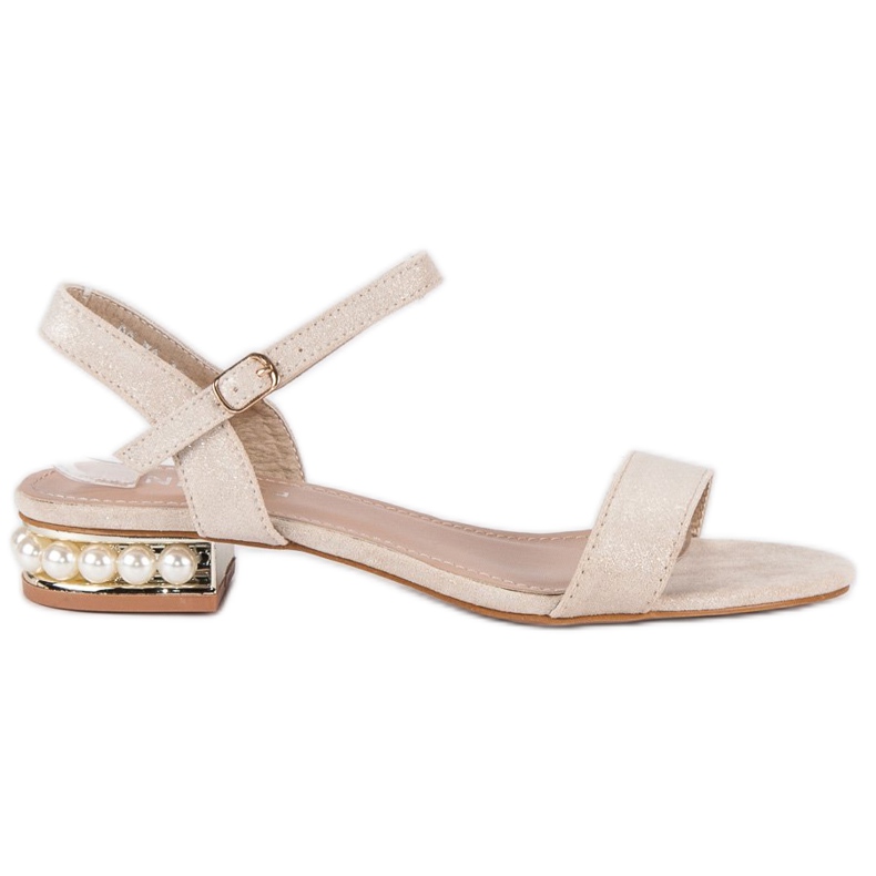 Nio Nio Beige sandals with pearls