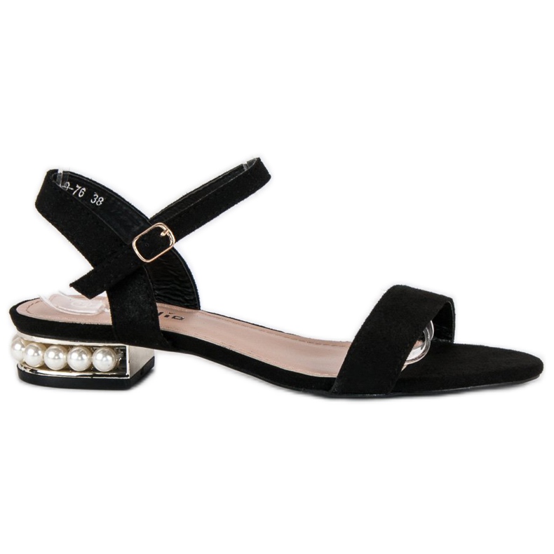Nio Nio Black sandals with pearls