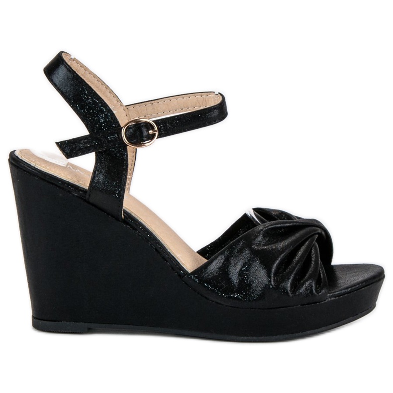 Annalisa Black wedge sandals