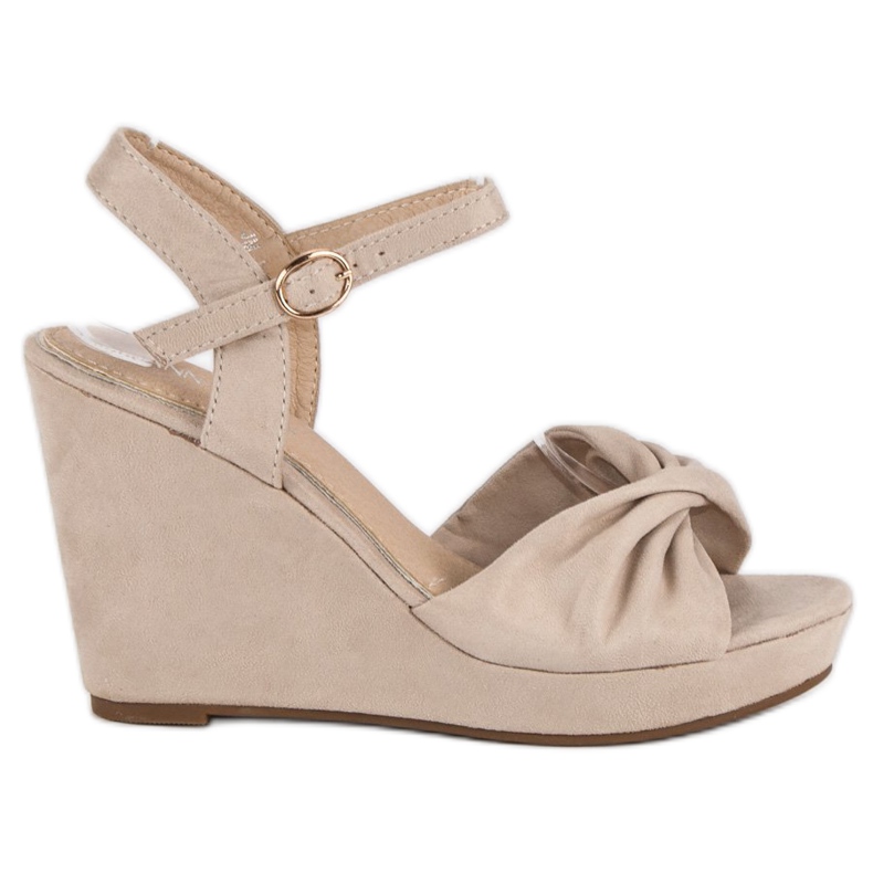 Annalisa Suede wedge sandals brown