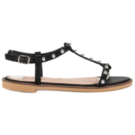 Girlhood Sandals with rhinestones black