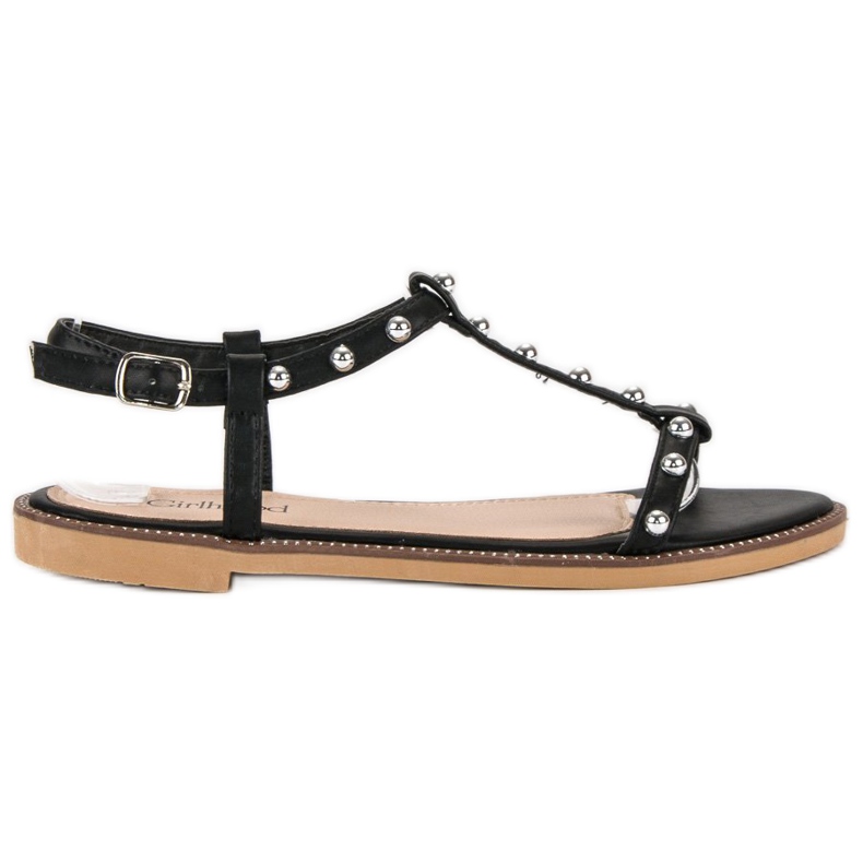 Girlhood Sandals with rhinestones black