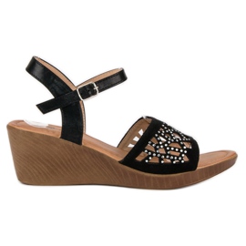 Renda Elegant wedge sandals black